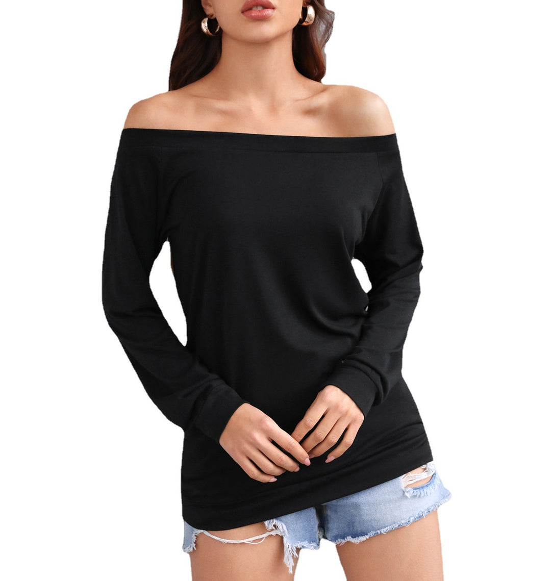 Dame Off-Shoulder Langærmet Bluse Stilla