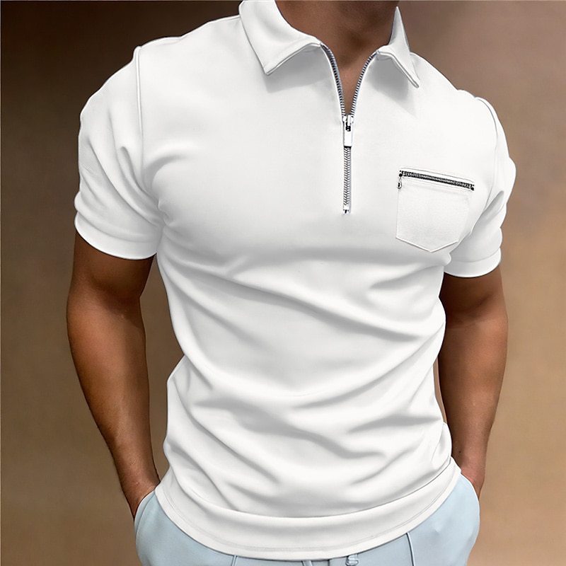 Herre Poloshirt med moderne lynlås og praktisk brystlomme Stilla