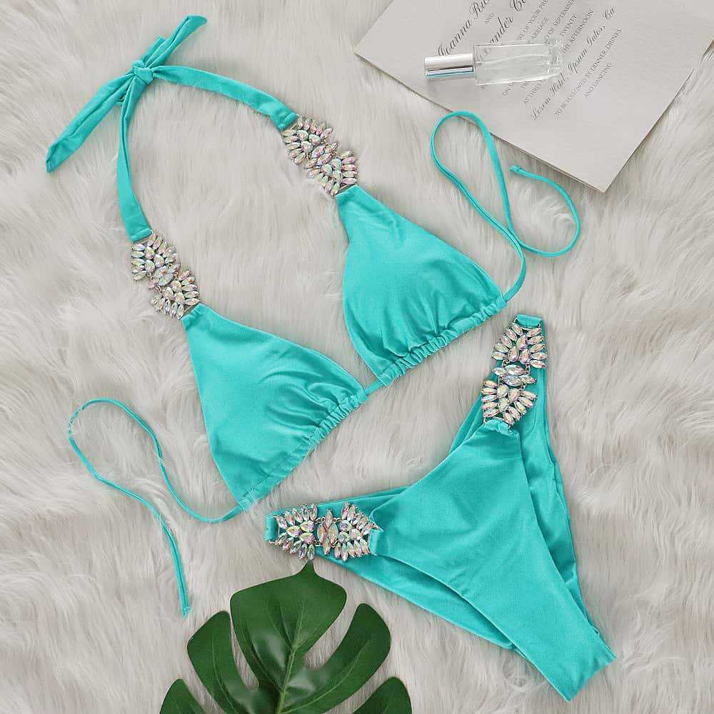 Dame-Bikini-sæt med rhinestones Stilla