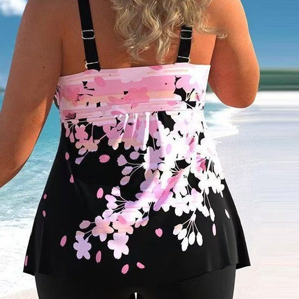 Dame Bade-Sæt med blomster top og shorts Skovae