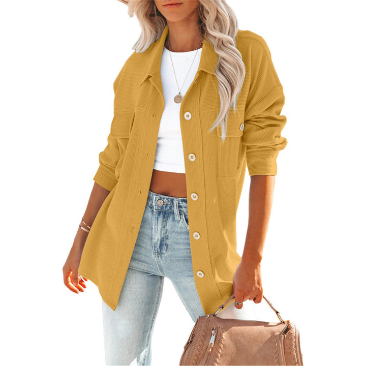 Dame Overshirt med struktureret stof og knapbar front Stilla