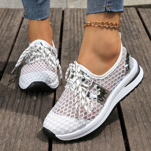 Dame Åndbare Fritidssneakers i Mesh-materiale Stilla