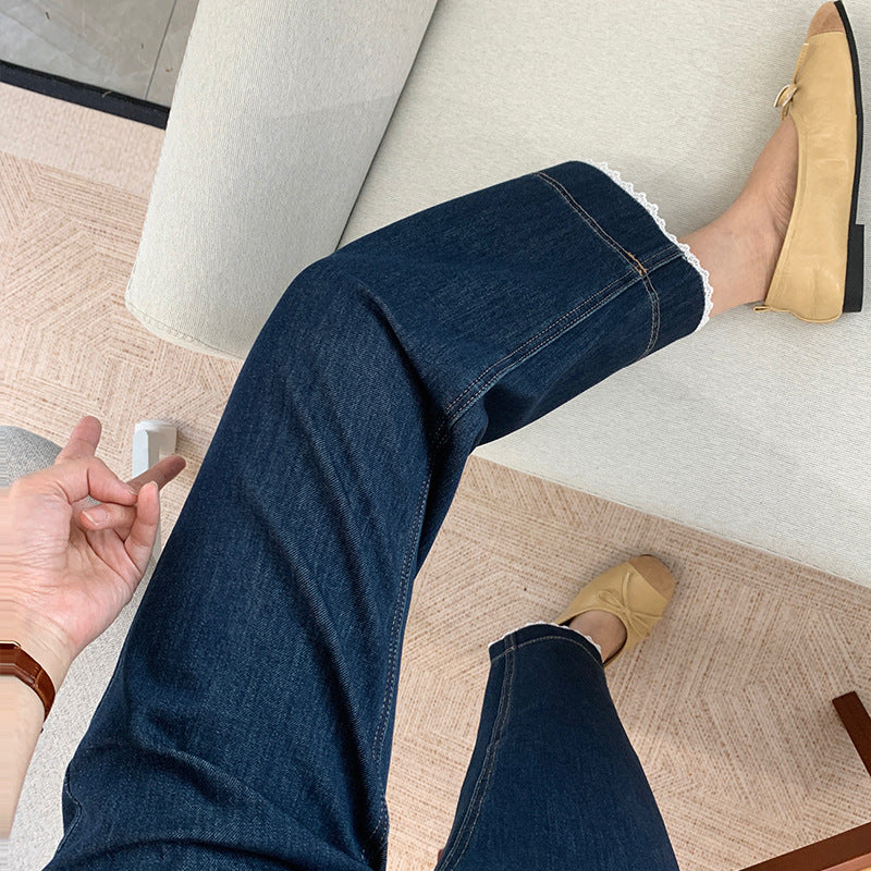 Dame Modejeans med spidsafslutning Stilla