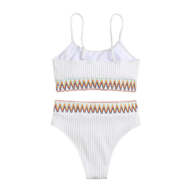 Dame integreret bikini sæt med geometrisk mønster Skovae