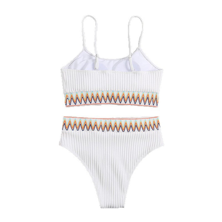 Dame integreret bikini sæt med geometrisk mønster Skovae
