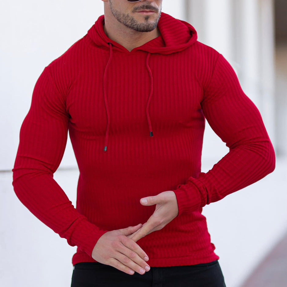 Herrer Hættepullover med struktureret ribdesign Stilla