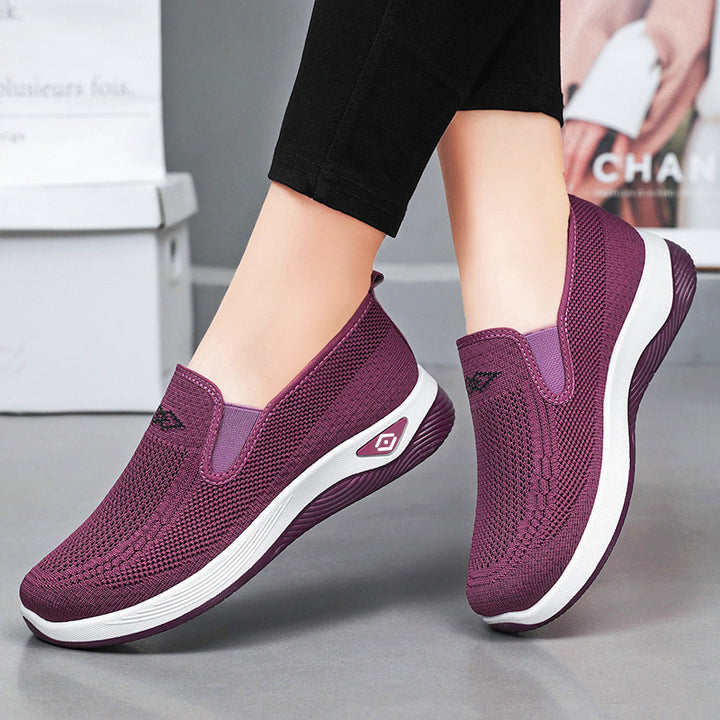 Dame Casual Slip-On Sneakers med åndbart strikdesign Stilla