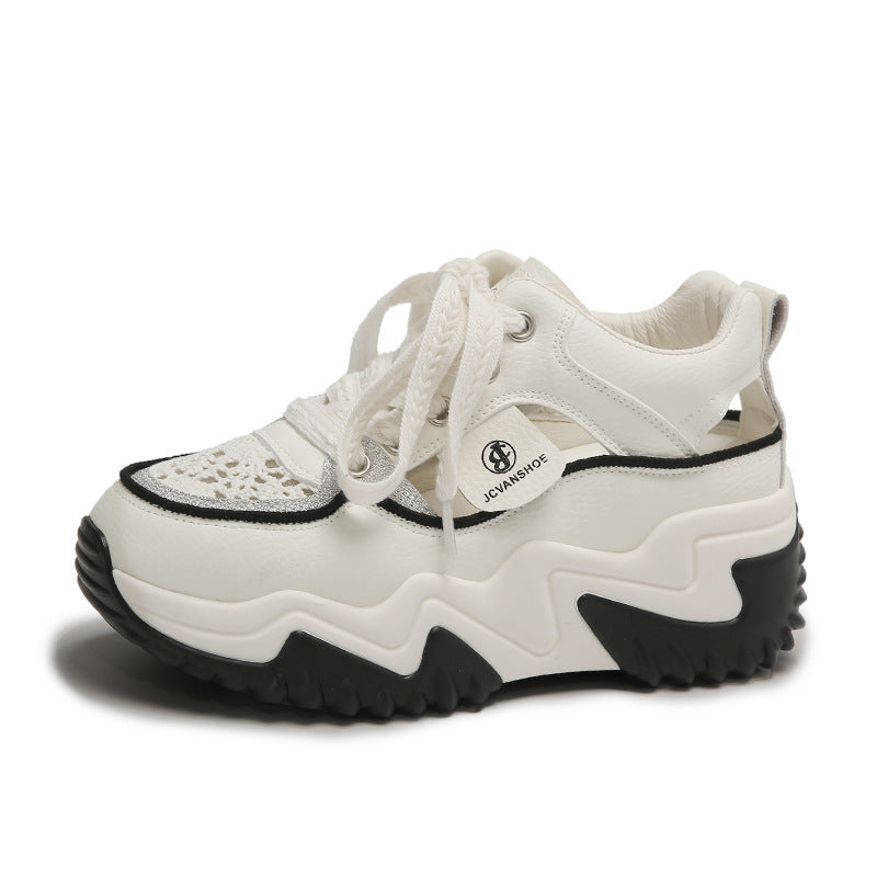 Dame sneakers med elegante satin snørebånd og moderne metallic overflade Stilla