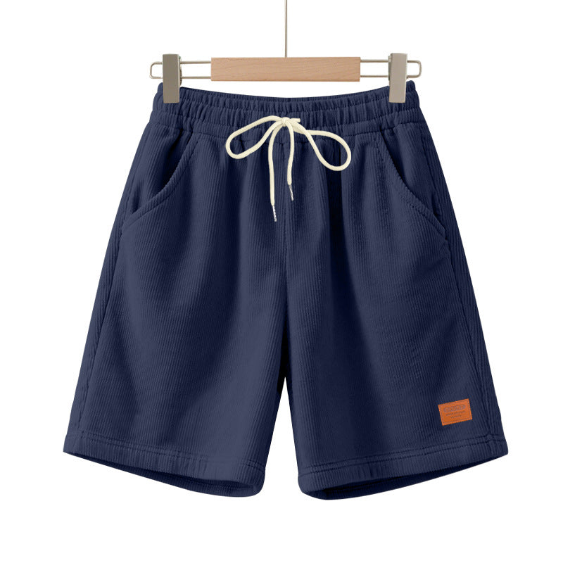 Herrer nan casual Bermuda shorts lavet af fint struktureret bomuldsblanding med elastisk talje og snor.