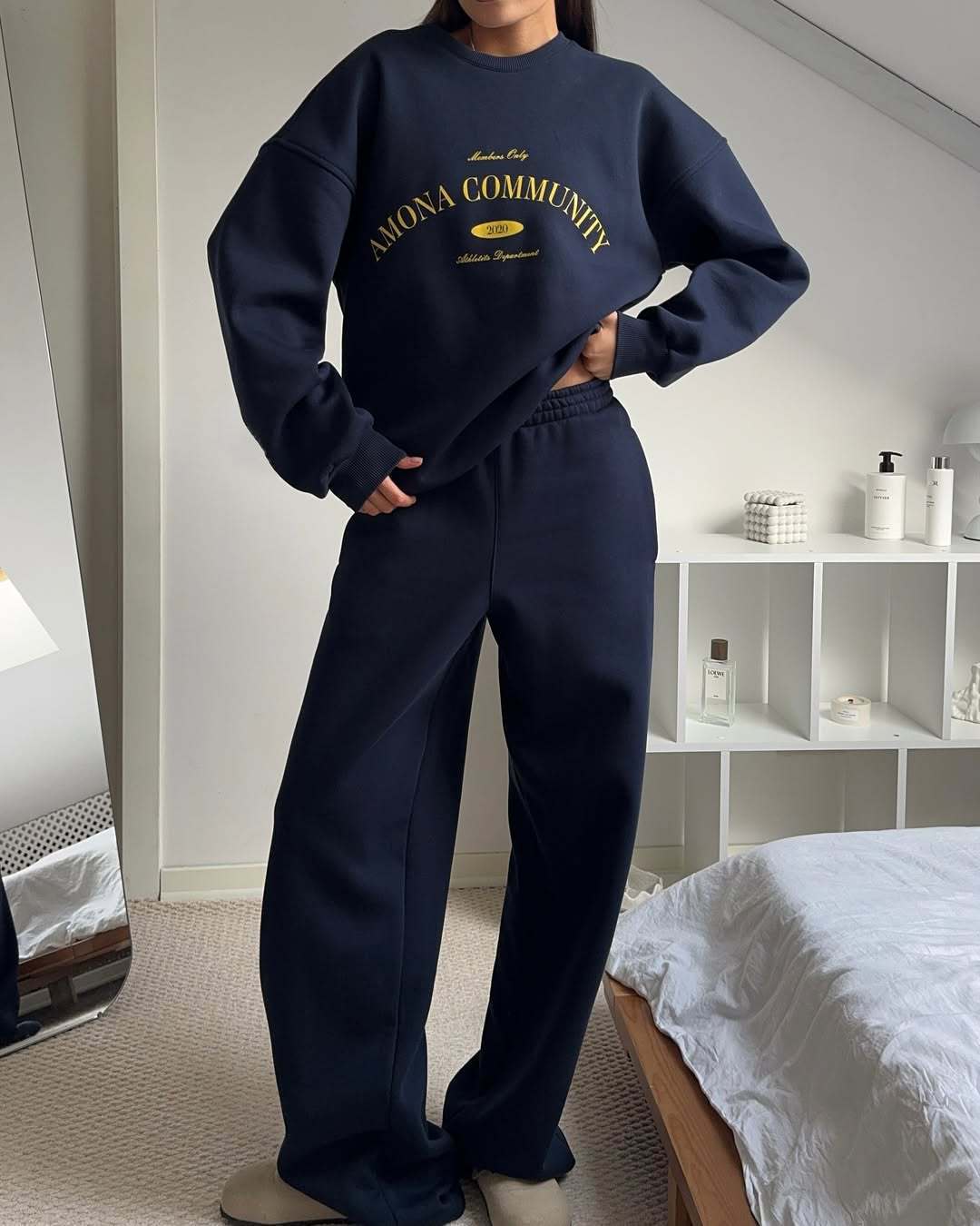 Kvindernes behagelige sweater og joggingbukser med afslappet pasform Skovae