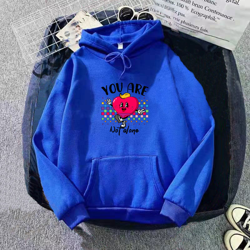 Kvinders hoodie med sjovt hjerte design Skovae