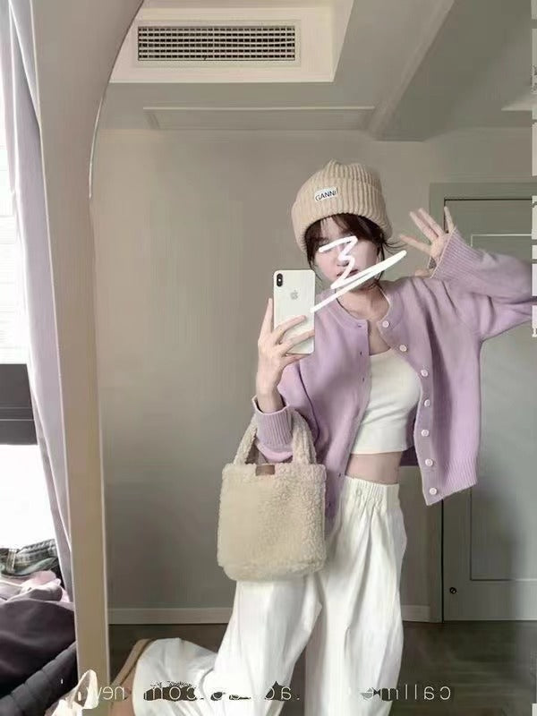Kvinders bløde cardigan med fine knapper og moderne snit Stilla