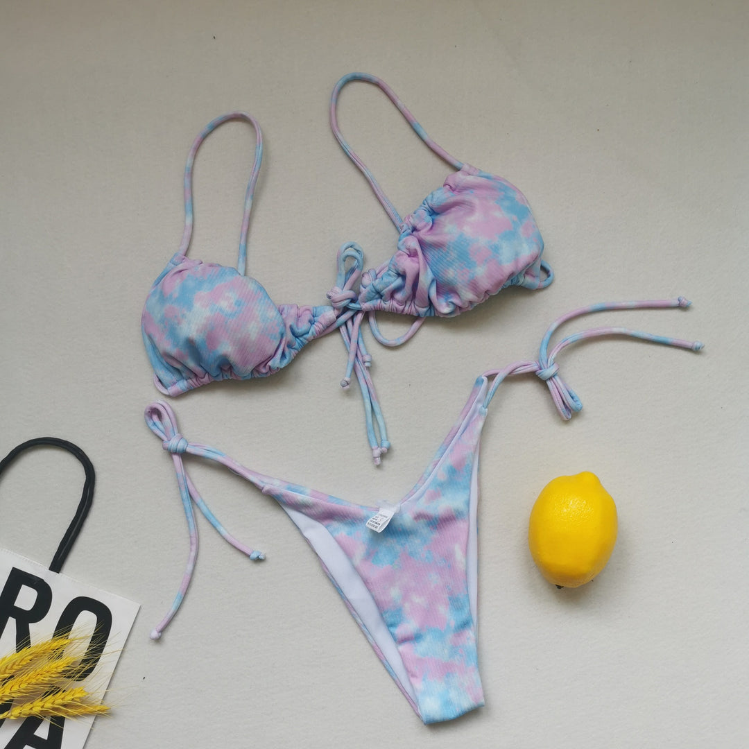 Damer triangel-bikini med justerbare bindebånd Skovae