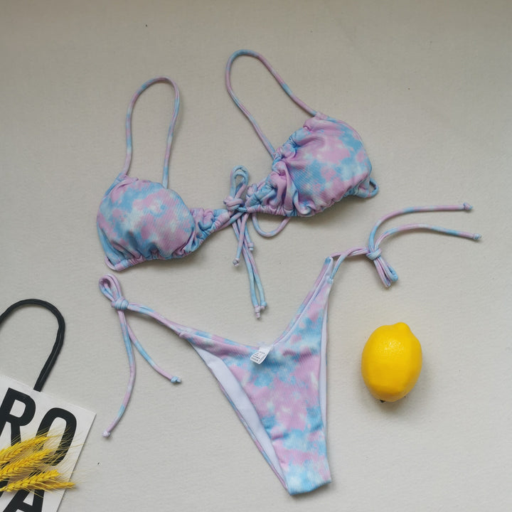 Damer triangel-bikini med justerbare bindebånd Skovae