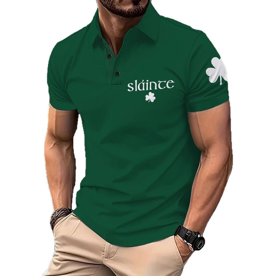 Herrer polo shirt med stilfuld irsk motiv og kvalitets bomuldsblanding Stilla