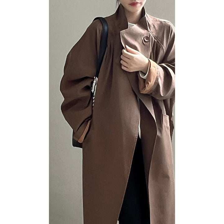 Damer casual oversized trenchcoat med forlænget snit og praktiske lommer Stilla