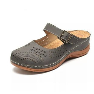 Dame Clogs med dekorativt gennembrudsdesign og justerbar rem Stilla