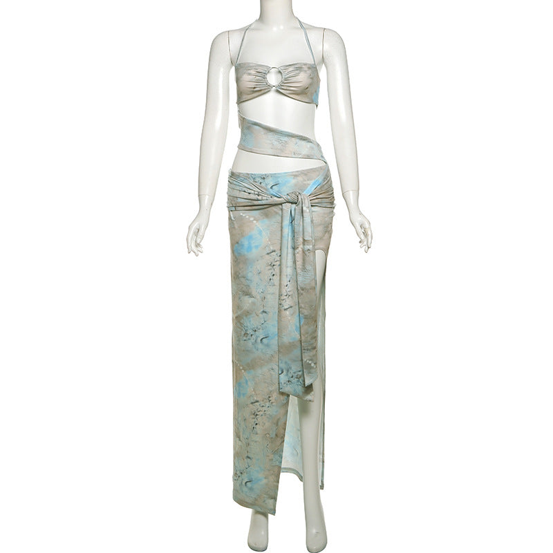 Damer smart bandeau-top med maxiskirt Skovae