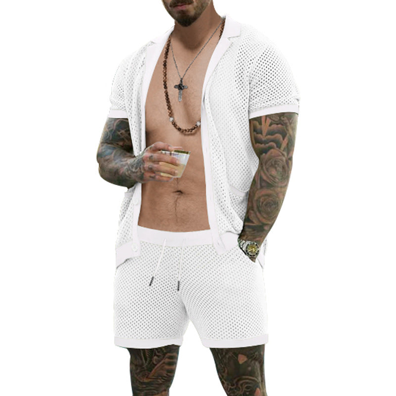 Herrer afslappet net sportsoutfit i sommerstil Stilla