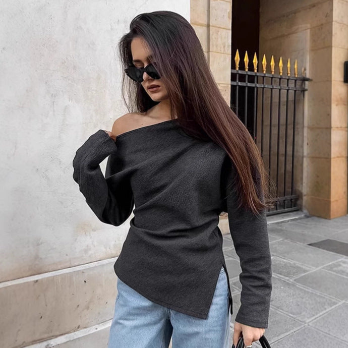 Damer Asymmetrisk Off-Shoulder-Skjorte med lange ærmer og stilfuld snit Stilla