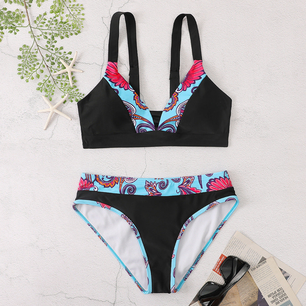 Dame Sporty og fashionable bikini-sæt med iøjnefaldende mønster Stilla