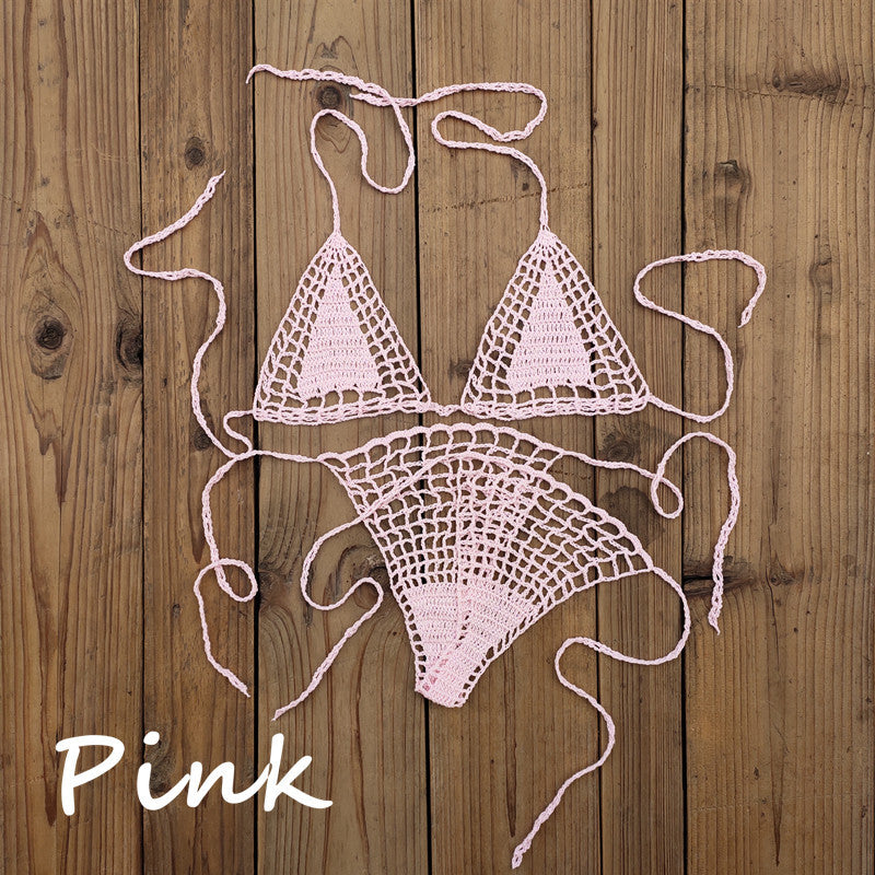 Dame Håndcrochet Bikini-sæt med unikt design og bindedetaljer Stilla