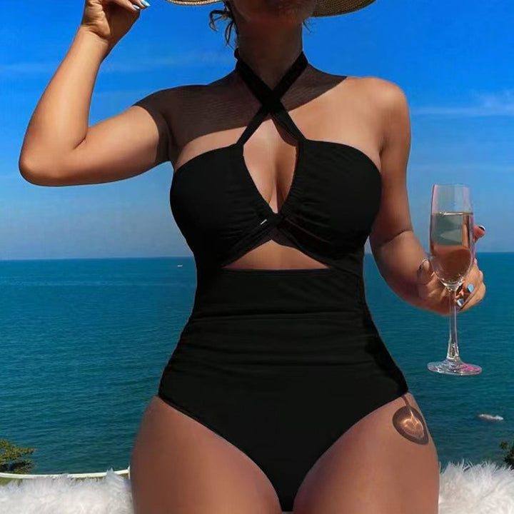 Damer Højskåret Monokini med raffineret Krydse-design Skovae
