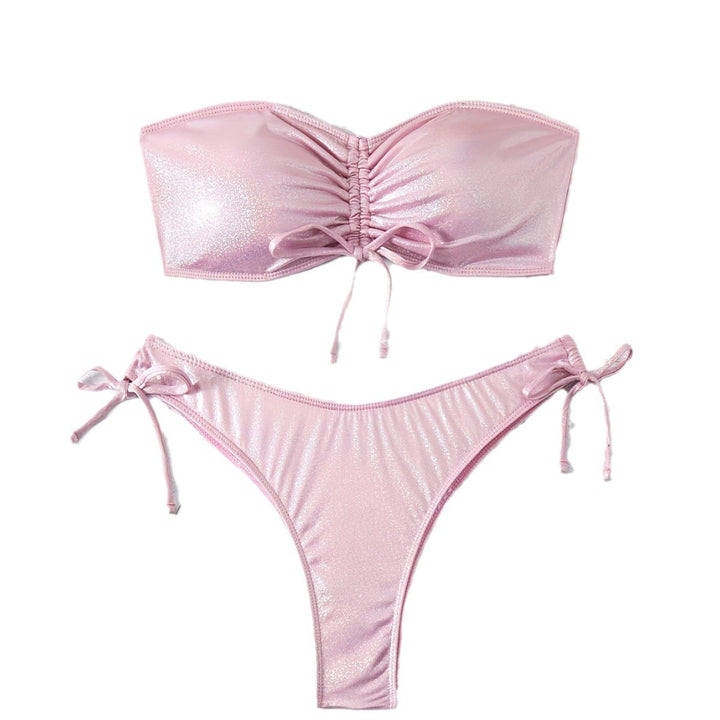 Dame Shimmering Bandeau Bikini Sæt Stilla