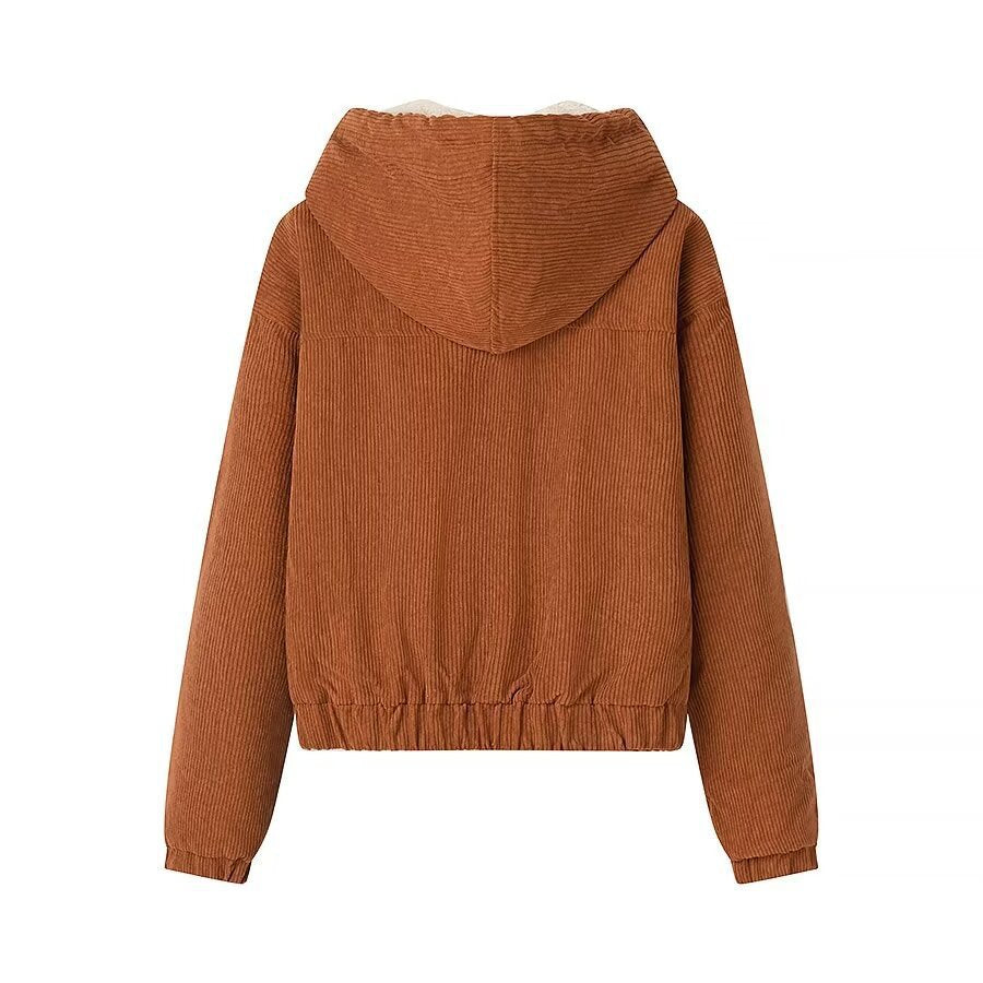 Femme Cozy Kordjakke med Fake Fur For Stilla