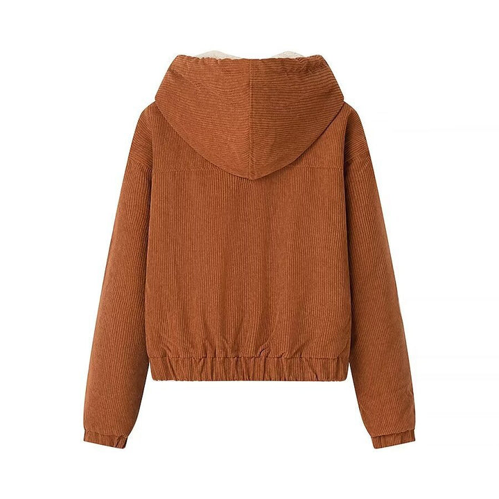 Femme Cozy Kordjakke med Fake Fur For Stilla