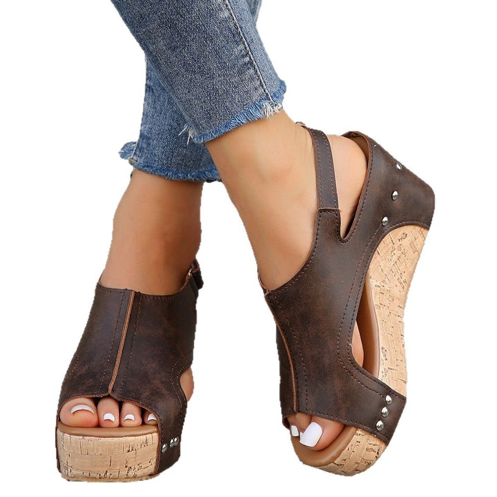 Dame Wedge Sandaler med åben tåområde og komfortabelt fodseng Stilla