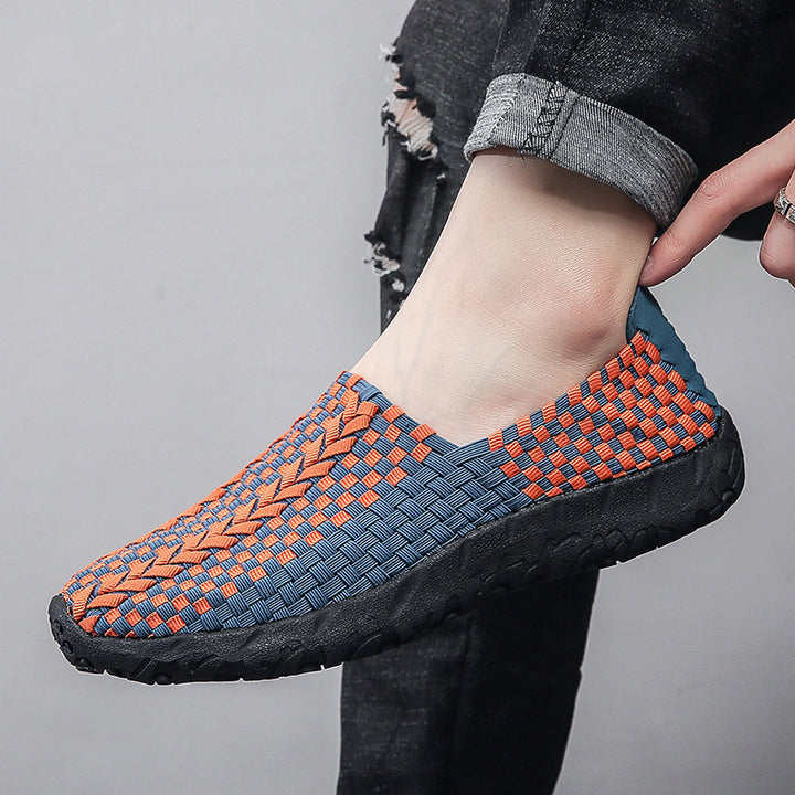 Unisex nan flettede elastiske slippers med let dæmpende sål Skovae