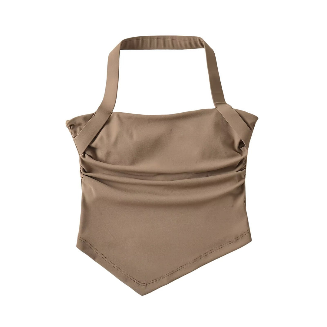 Dame top med elegant indpakningsudseende og fint flæse design Stilla