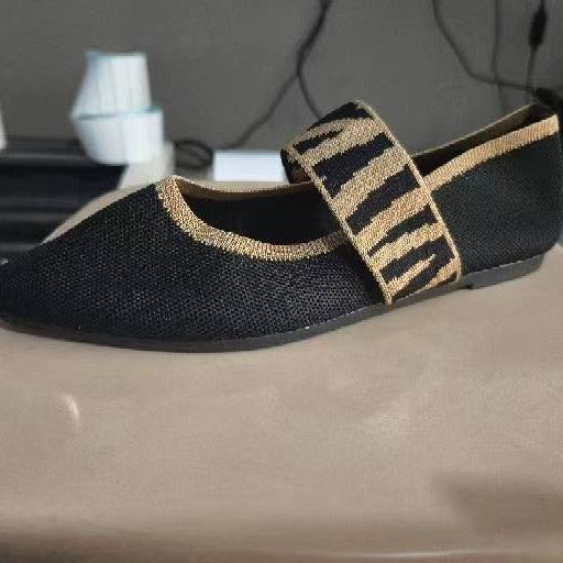 Dame Ballerinas med elastisk rem og åndbar struktur Stilla