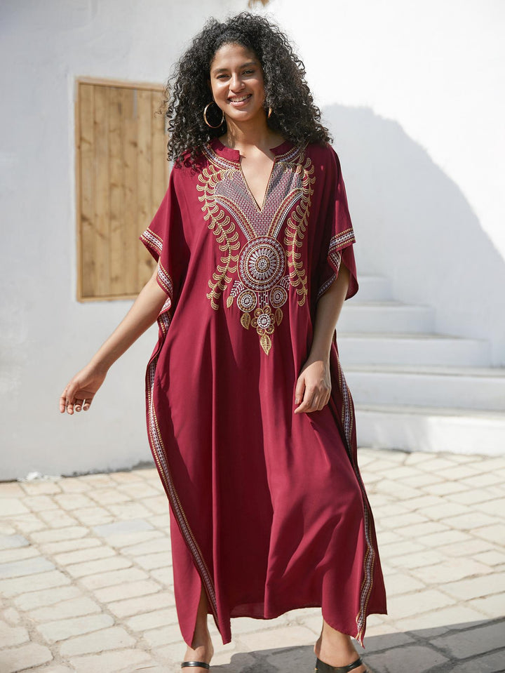Damer Elegant Tunika med ædel broderi og sidelange slids Stilla