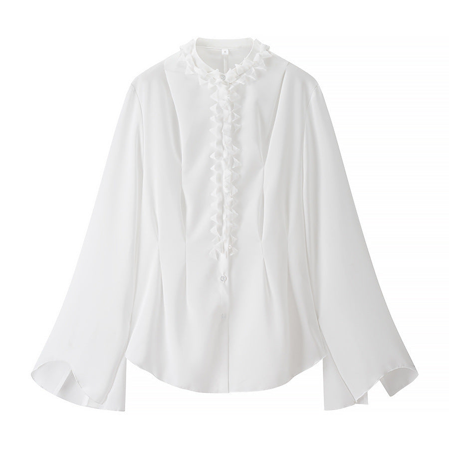 Damer Elegant Bluse med Flæse Detaljer Stilla