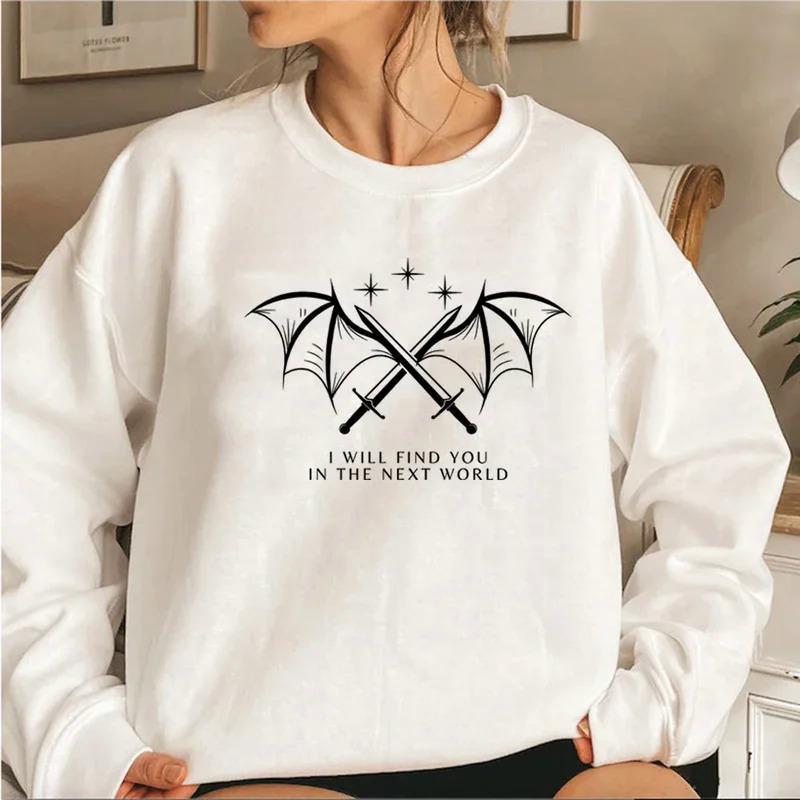 Kvinders sweatshirt med kunstnerisk grafisk design og inspirerende bogstaver Stilla