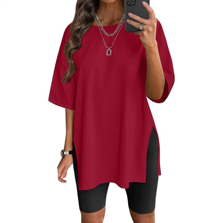 Dame Oversize T-shirt med sideslids Stilla