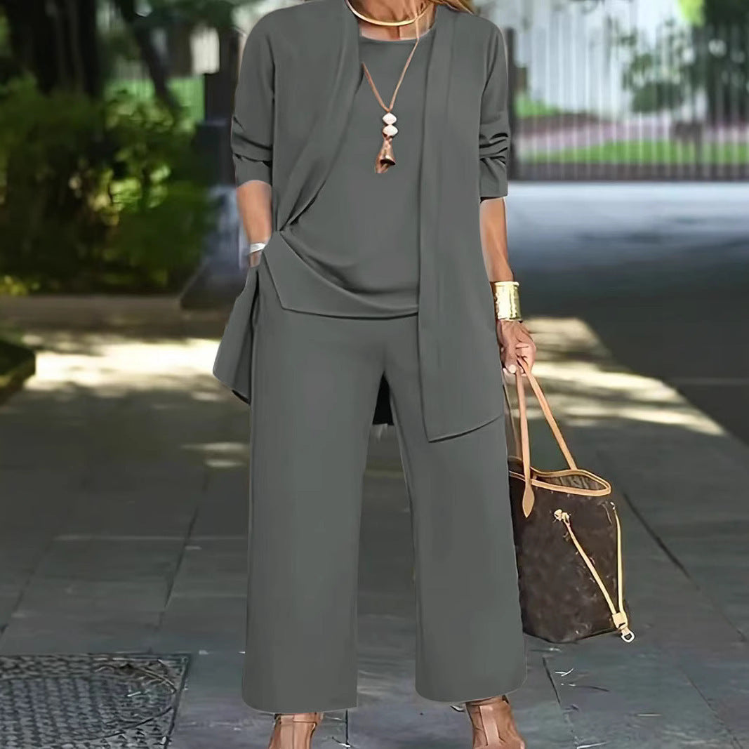 Dame trendy to-delt sæt med løs pasform og moderne blazer Stilla