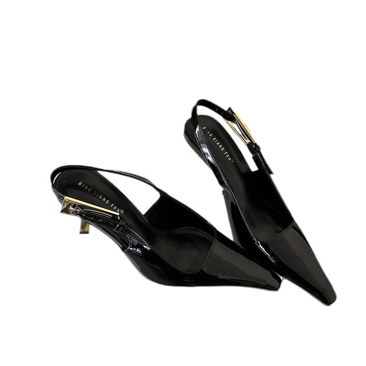 Dame Slingback Høje Hæle med spids Tåområde og elegant Metal Akcent Stilla