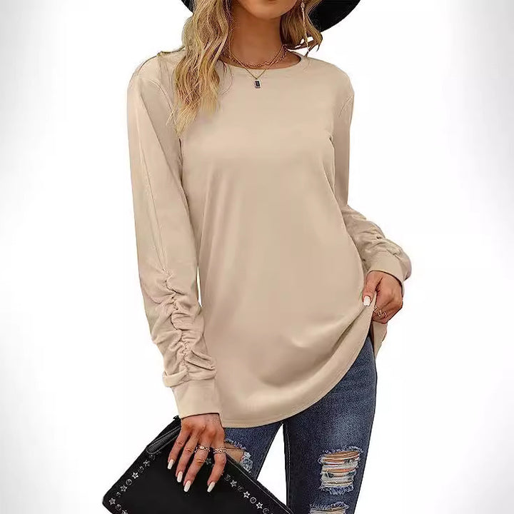 Kvinders afslappede langærmet skjorte lavet af blødt bomuldsblandingsmateriale Stilla