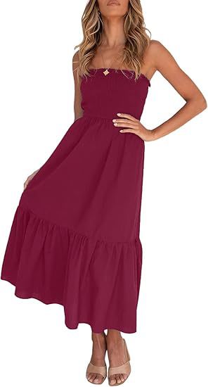 Dame Strapless Blomster Maxikjole Stilla