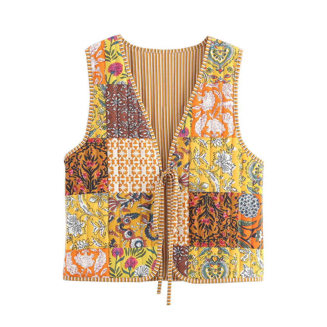 Femme Stepp-Blomster-Patchwork-Vest Stilla