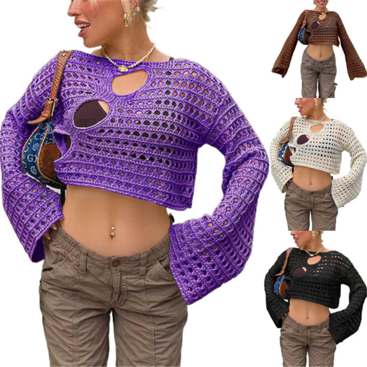 Dame Couture Striktop med særlige cut-out-detaljer Stilla