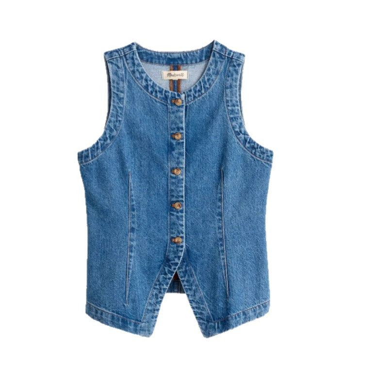 Damejeansvest i elegant snit Stilla