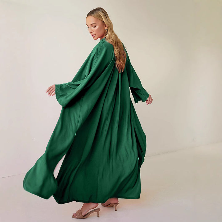 Dame Luksus Kimono-badehætte med sideslidser og bælte Stilla