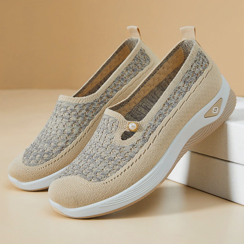 Dame Lettere Slip-On Fritidssko med åndbart Overmateriale og elegant Design Stilla