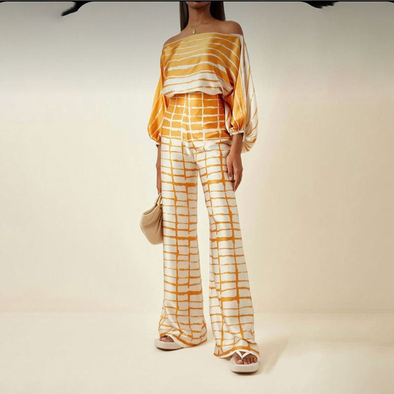 Dame Elegant one-piece sæt med asymmetrisk udskæring og flydende snit Stilla