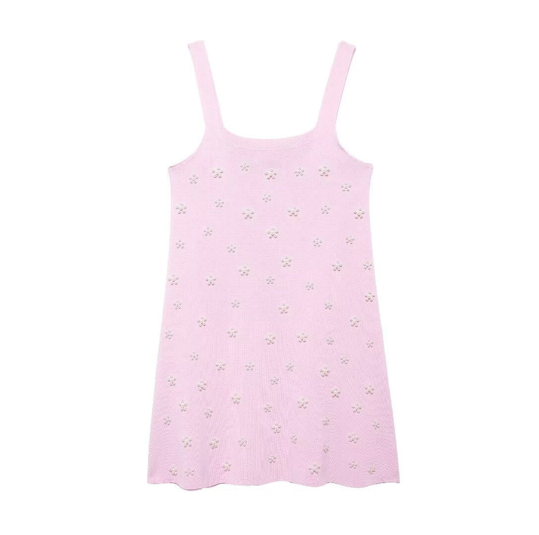 Femme Floral Broderet Slip Kjole Stilla