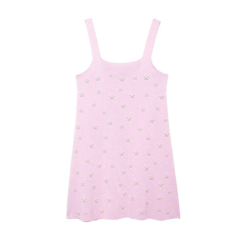 Femme Floral Broderet Slip Kjole Stilla